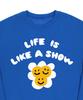 GRAVER [Unisex] Twin Flower Smile Sweatshirt_Cobalt Blue