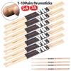 1-10 Paare Anfänger Drumsticks Gleichmäßiges Gewicht und Tonhöhe Jazz Drumsticks Holzspitze Amerikanisches Hickory Drumsticks für Percussion