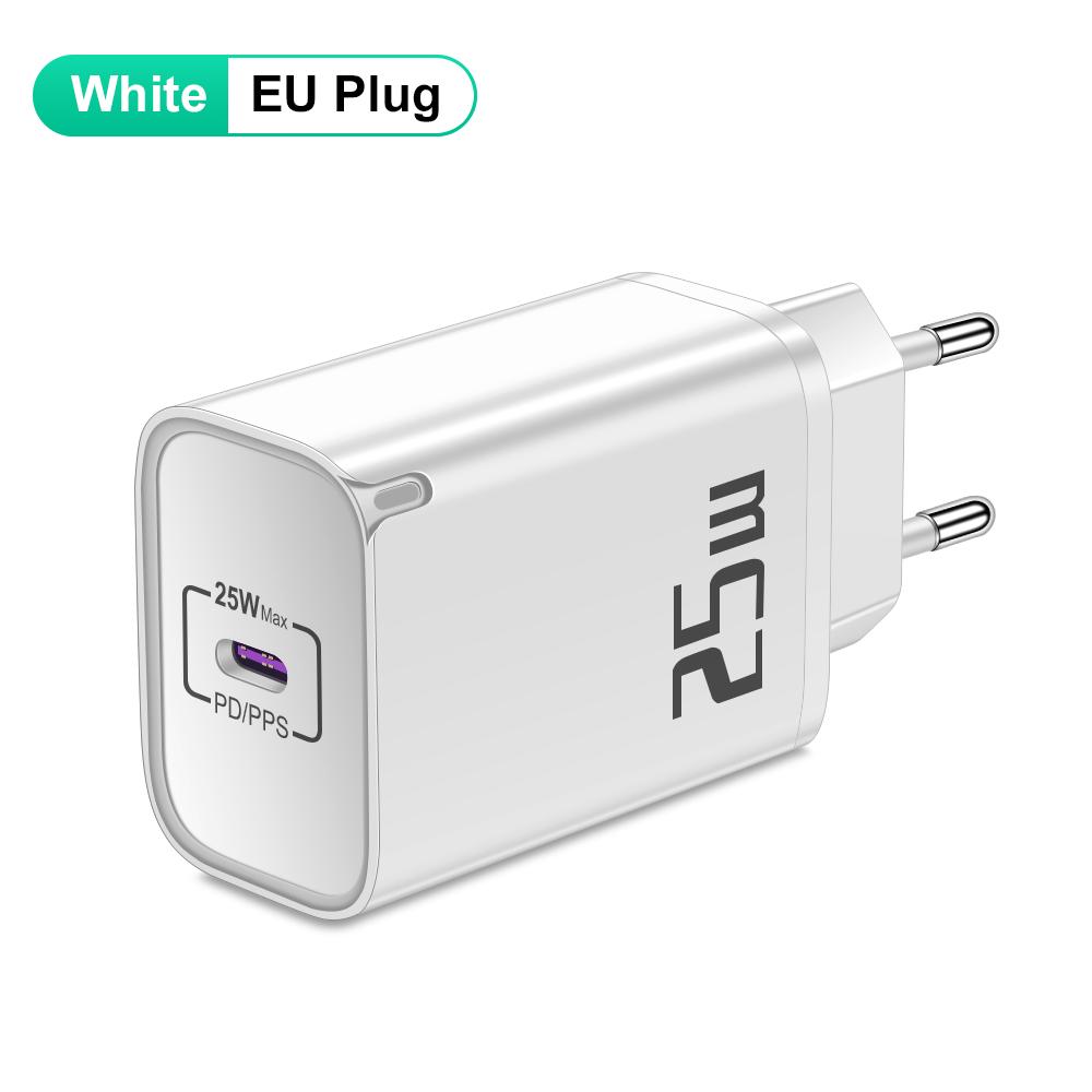 25W PD Charger Fast Charging Phone Charger Type C Quick Charge 3.0 Adapter For iPhone Samsung Xiaomi EU/US/UK Plug Wall Charger