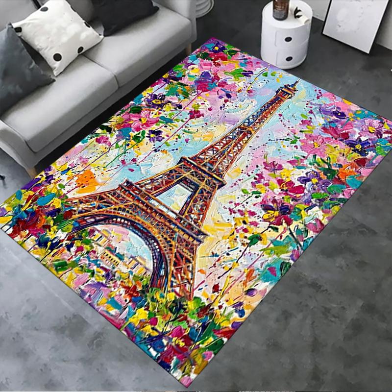 2025 New Paris Eiffel Tower Carpet Rug for Living Room Bedroom Home Sofa Decoration,Kids play Non-slip Floor Mat82