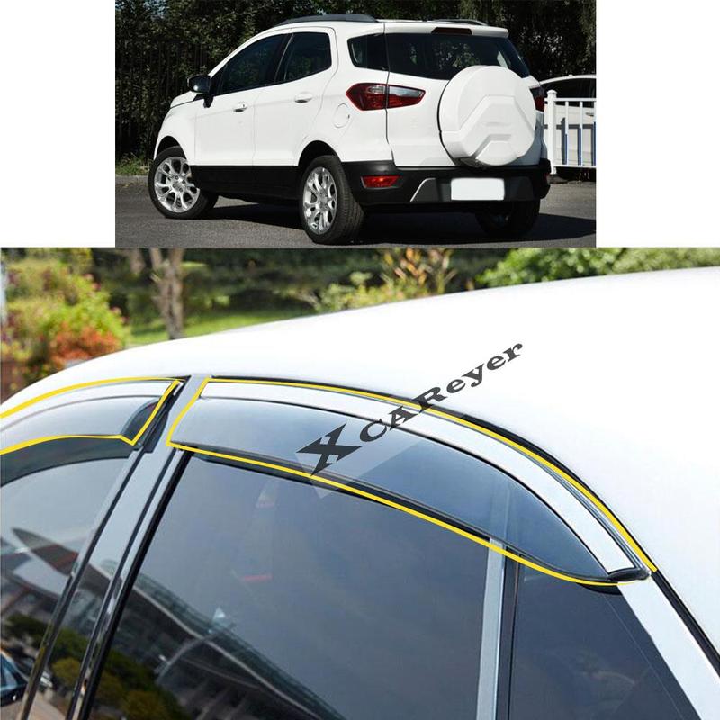 For Ford EcoSport Eco Sport 2013 2014 2015-2018 Car Sticker Plastic Window Glass Wind Visor Rain/Sun Guard Vent