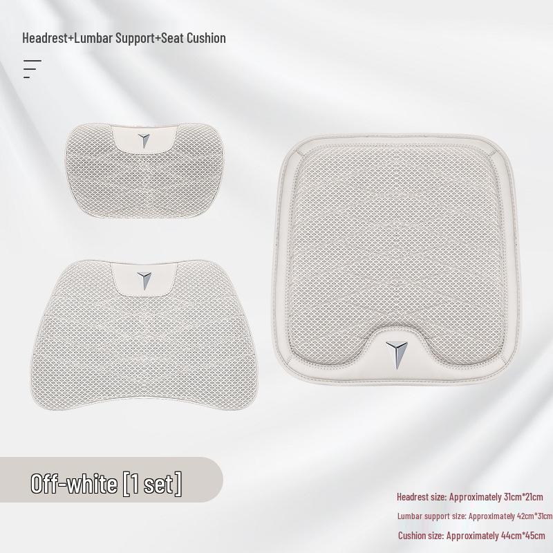 Changan Deepal Vehicle Headrest & Backrest Set: Neck Pillow & Waist Cushion for SL03/S7, Ice Silk Seat Cushion.