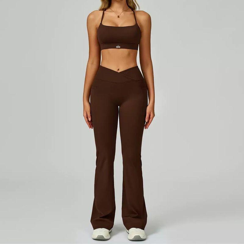 European and American Oiob Yoga Clothes Set Running Outdoor Sports Bra Top 25 New Yoga Trousers Bootleg Pants