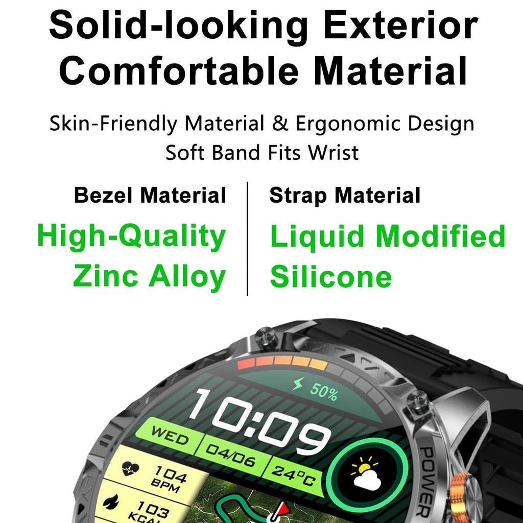 Smartwatch for outdoor sports, Bluetooth calling, compass, men's