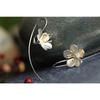 925 Silver Flower Long Tassel Earrings Elegant Thai Jewelry For Women