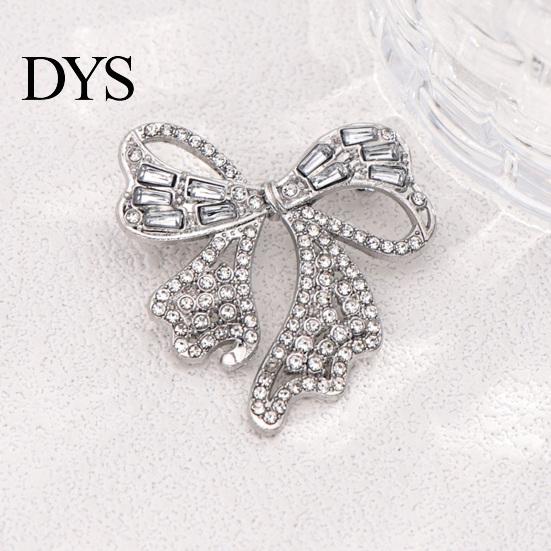 Women Jewelry Sparkling Rhinestone Bow Brooch, Mini Bowknot Shaped Lapel Decorative Clothing Accessories Pin, Accessory for Girls Pin