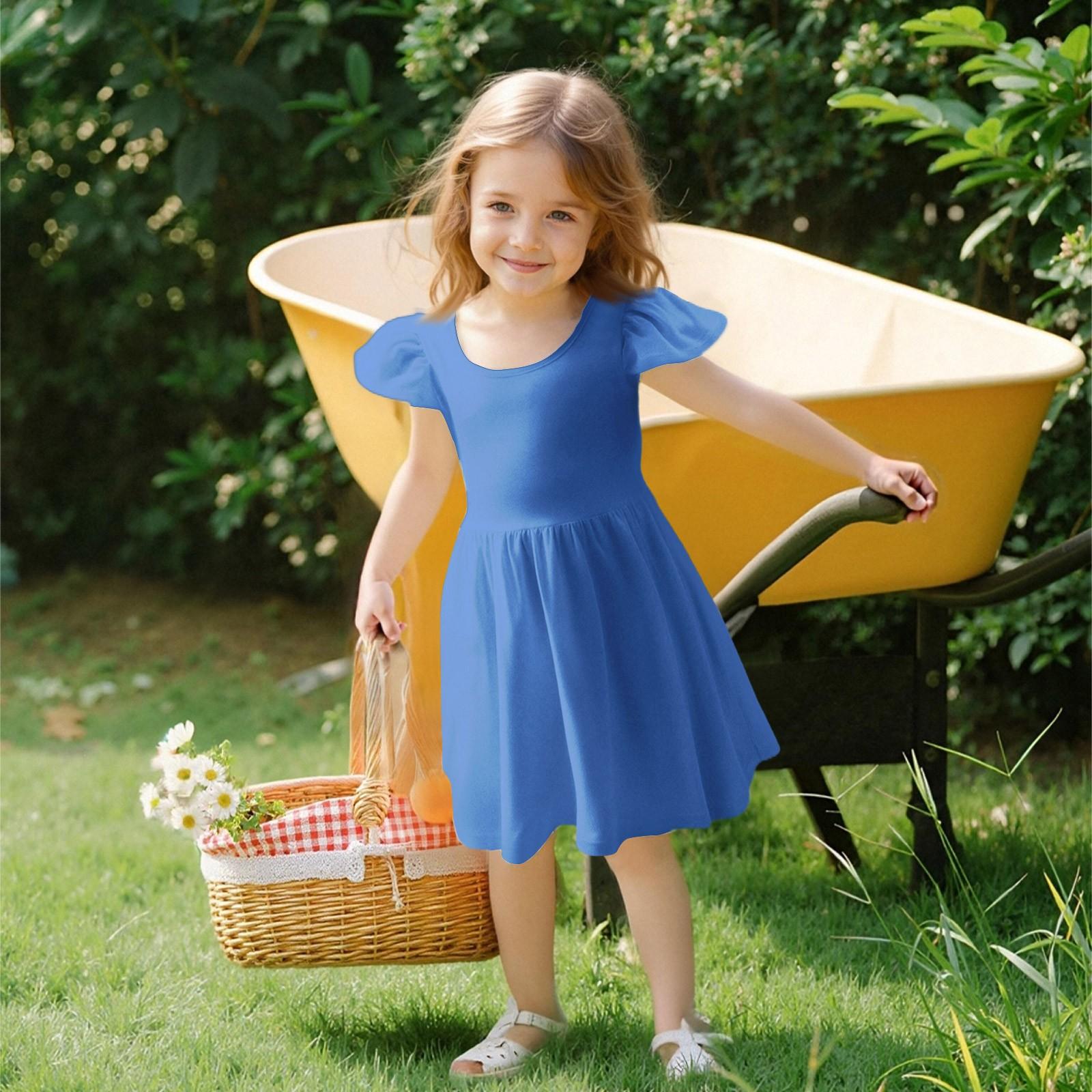 

Девочки Платье с рукавами для малышей Платья Повседневные платья для вечеринок и школ Одежда для девочек 140 синий