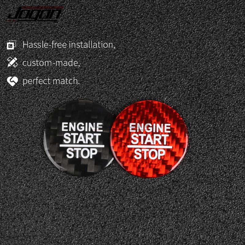 For Dodge Challenger SRT 2015- Carbon Fiber Car Engine Start Stop Button Switch Sequ Sticker Trim