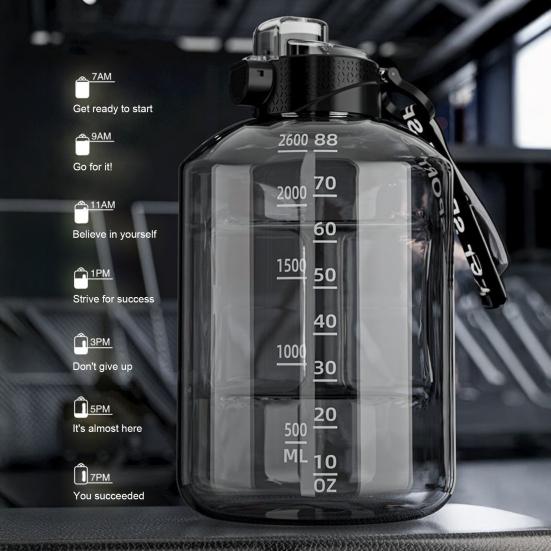 1.7/2.7L Sports Water Bottle with Straw Large Capacity Leakproof Portable Lightweight Outdoor Cycling Gym Fitness Travel Drinking Cup