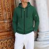 Men's Hooded Zip-Up Jacket Casual Athletic for Fall and Winter