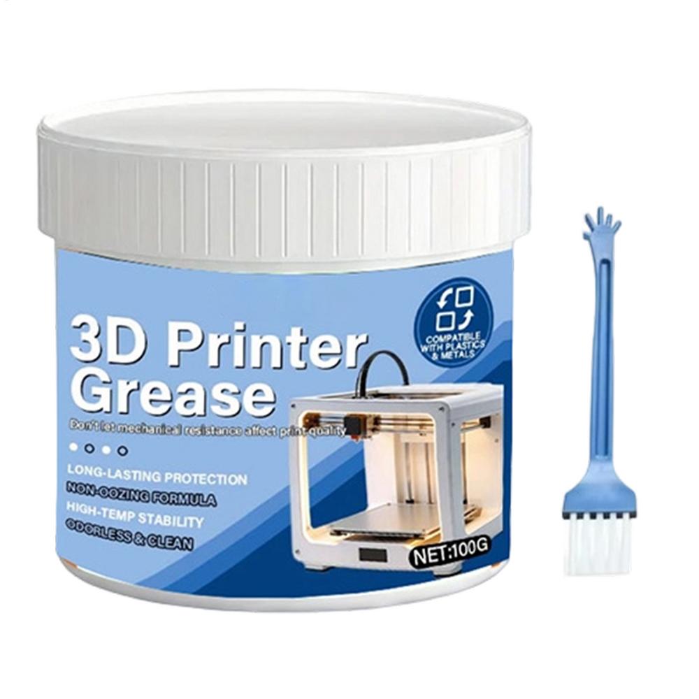 Смазка для 3D-принтера 100 г Смазка для шестерен и подшипников с кисточкой Машинная смазка для моделей поездов, станков, двигателей, линейных направляющих, автомобильная как