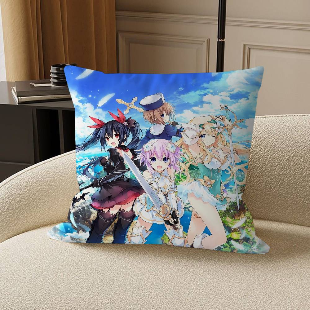 Anime H-Hyperdimension N-Neptunia Pillow Cushion Cover Pillowcase Living Room Sofa Home Decor Customized