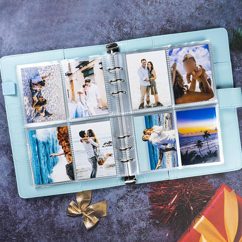 A5 Notebook Photocard Binder 25pcs Page(4 Grids)  PU Leather Loose Leaf Organizer Photo Binder Book Kpop Photo Albums Idol Cards