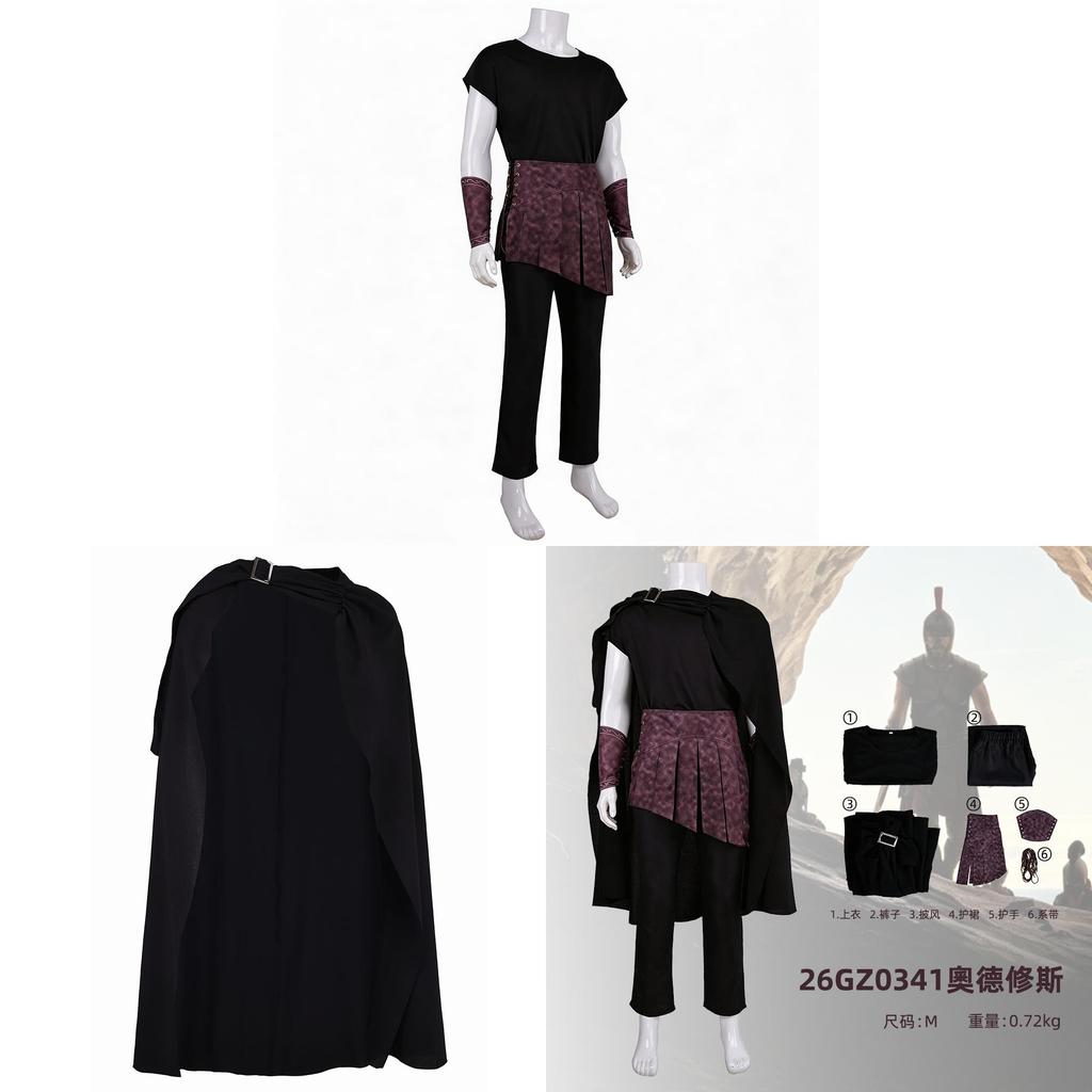 Odyssey Character Cosplay Suit With Ruffled Cape For Theater And Cosplay Enthusiasts