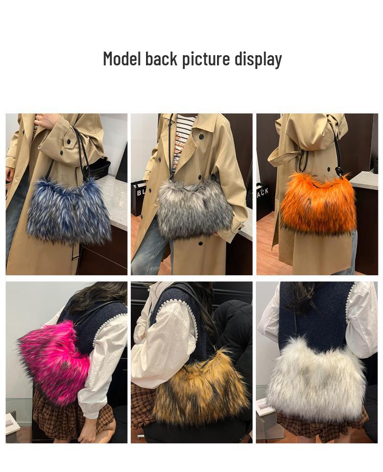 Chic Furry Crossbody Bag: Plush Autumn/Winter Handbag