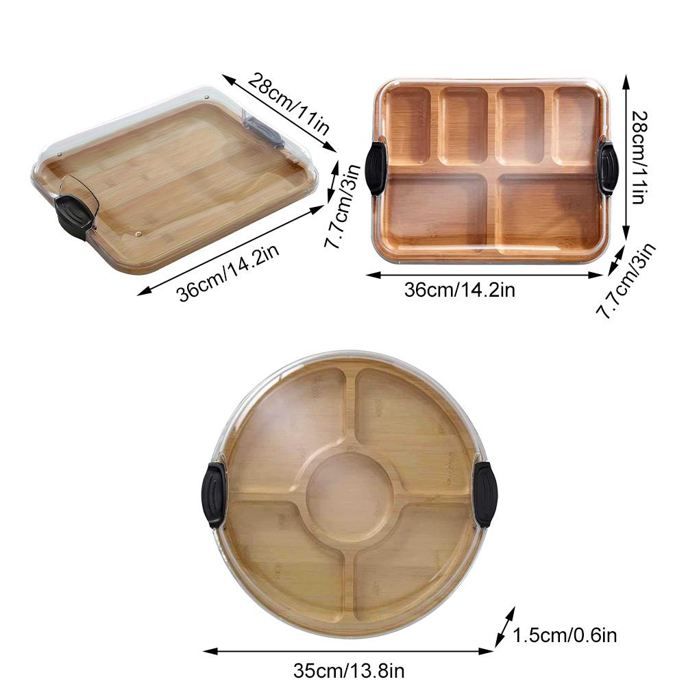Bamboo Serving Tray With Lid Lightweight And Portable For All Occasions Charcuteries Board With Lid