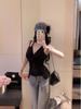 Women's Sexy Lace Halter Top with Padded Bust - Slimming Faux Two-Piece Versatile Tank