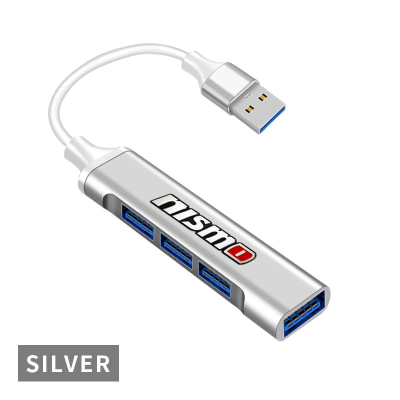 1Pc Type-C Turn USB Adapter Multi Port Distributor Hub Car Goods For Nissan Nismo Qashqai X J10 Trail Tiida Teana Skyline Juke X-trail Almera