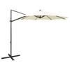 VidaXL Cantilever Garden Parasol with Pole and LED Lights, Patio Sunshade, Outdoor Terrace Sun Shelter, 312336