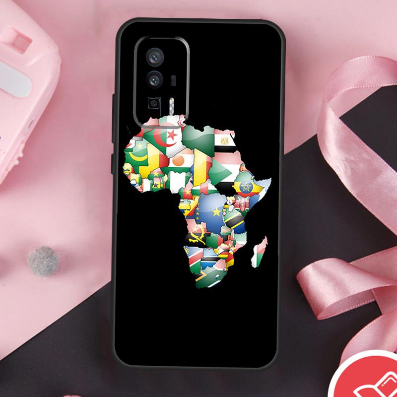 Africa Map Geography Case For Xiaomi 15 Ultra Mi 13 14 11T 12T 13T 14T Pro POCO F7 F5 F6 X3 X5 X6 X7 Pro Cover