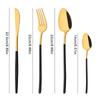 4Pcs Cutlery Set Black Gold Dinnerware Stainless Steel Silverware Knife Fork Spoon Tableware Flatware Set Kitchen Accessories