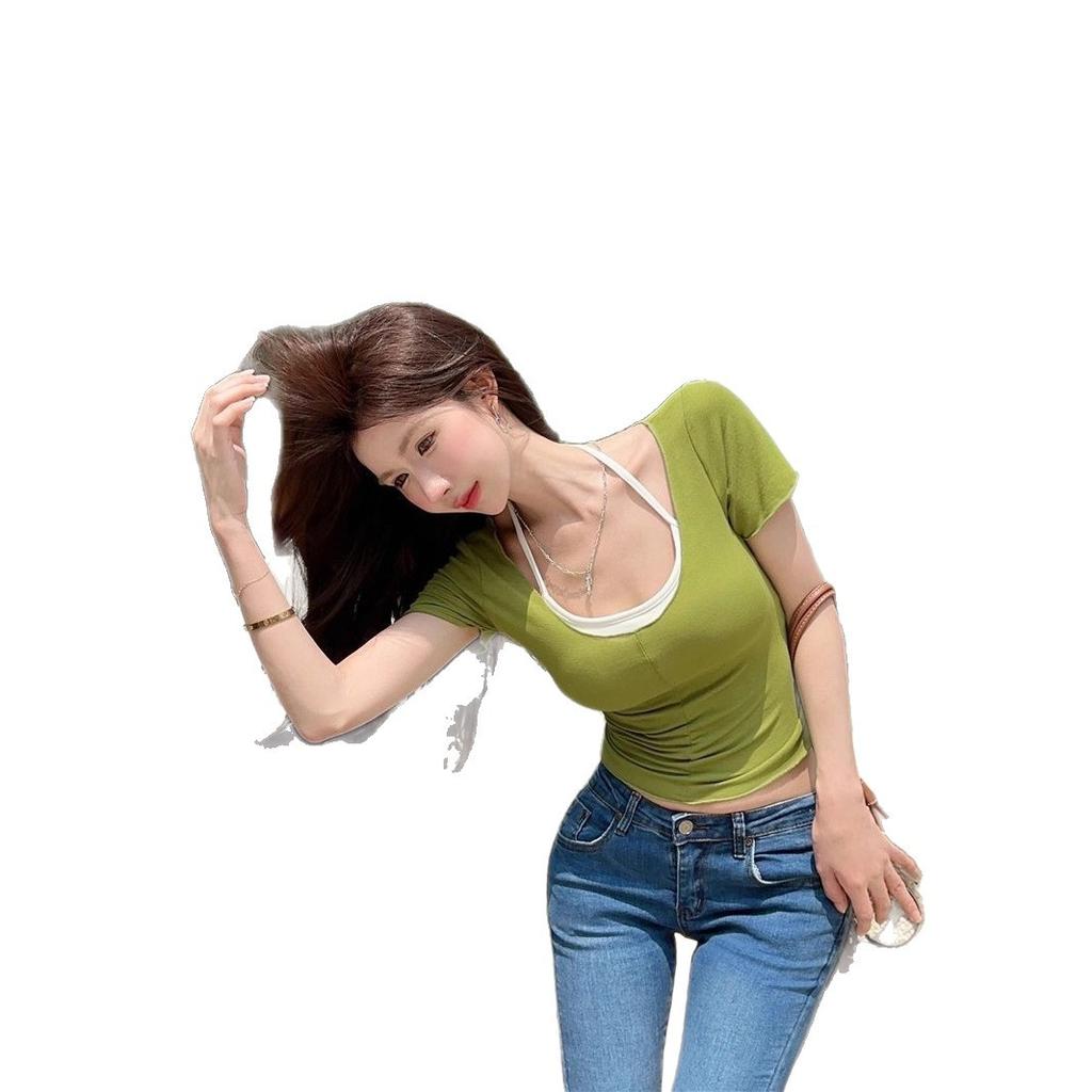 New summer short navel slim and thin sexy spice girl versatile chic short-sleeved t-shirt top women