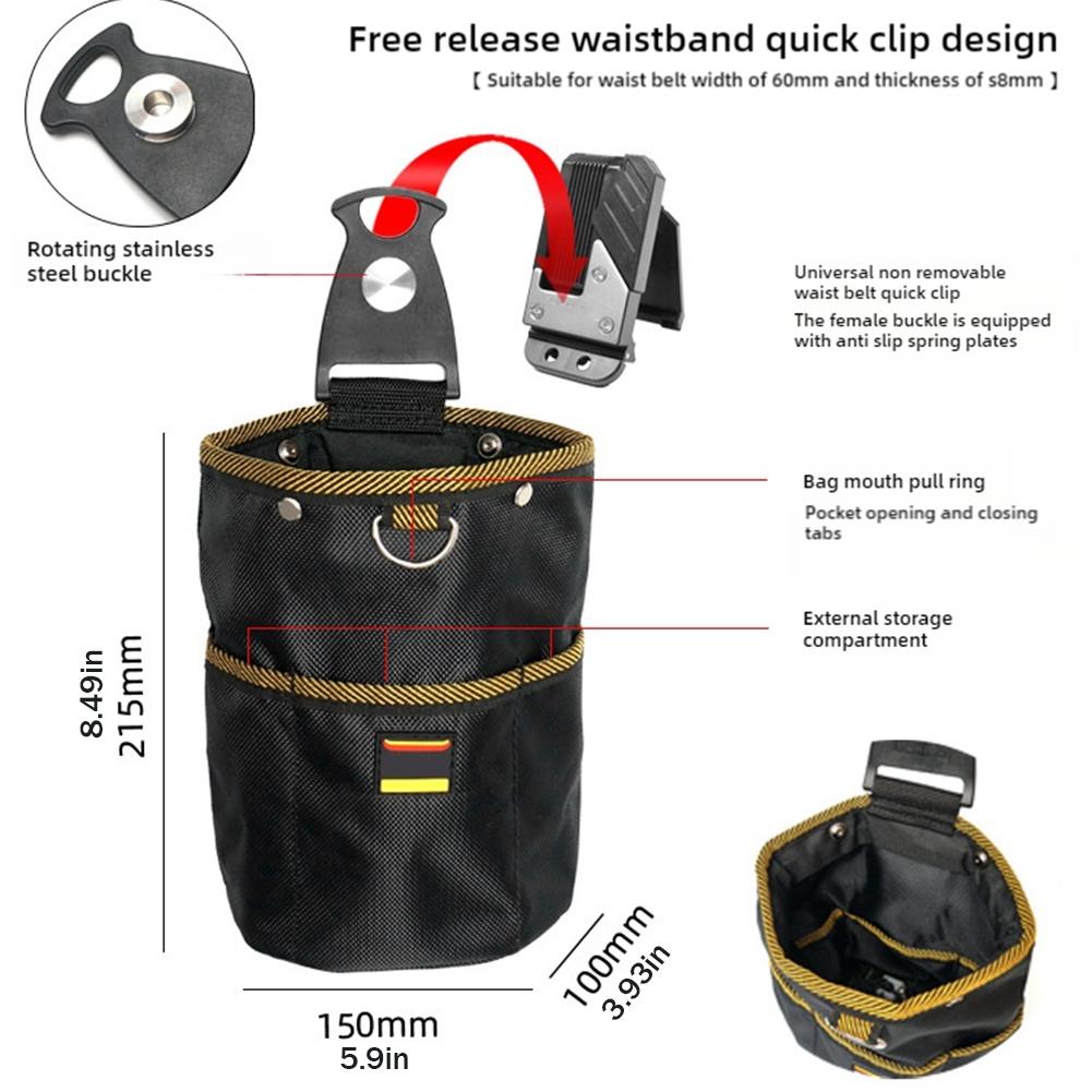 Multi Functional Waist Tool Pouch Rotating Quick-Hang Multi-Layer Waterproof Storage Bag for Electrician and Carpenter