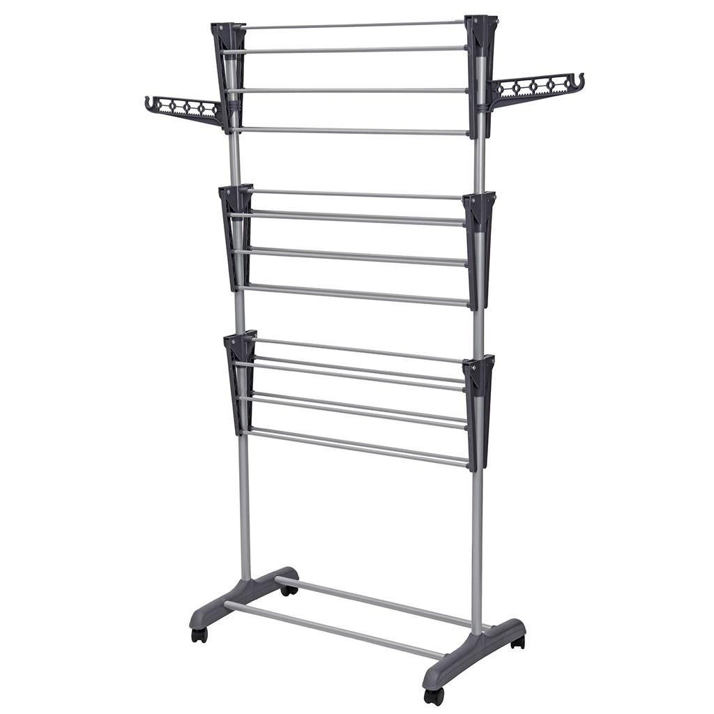 3 Tier Foldable Clothes Drying Rack Hanging Drying Folding Storage Organizer Clothes Airer Horse Stainless Laundry Rack