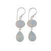 Natural Milky Opal Gemstone 925 Sterling Silver Jewelry Handmade Earrings 1.88" EE-73-26
