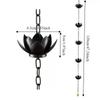 Adjustable Length Lotus Rain Catcher Anti-Rust Lotus Hanging Chime Lotus Rain Chain  Garden Decor
