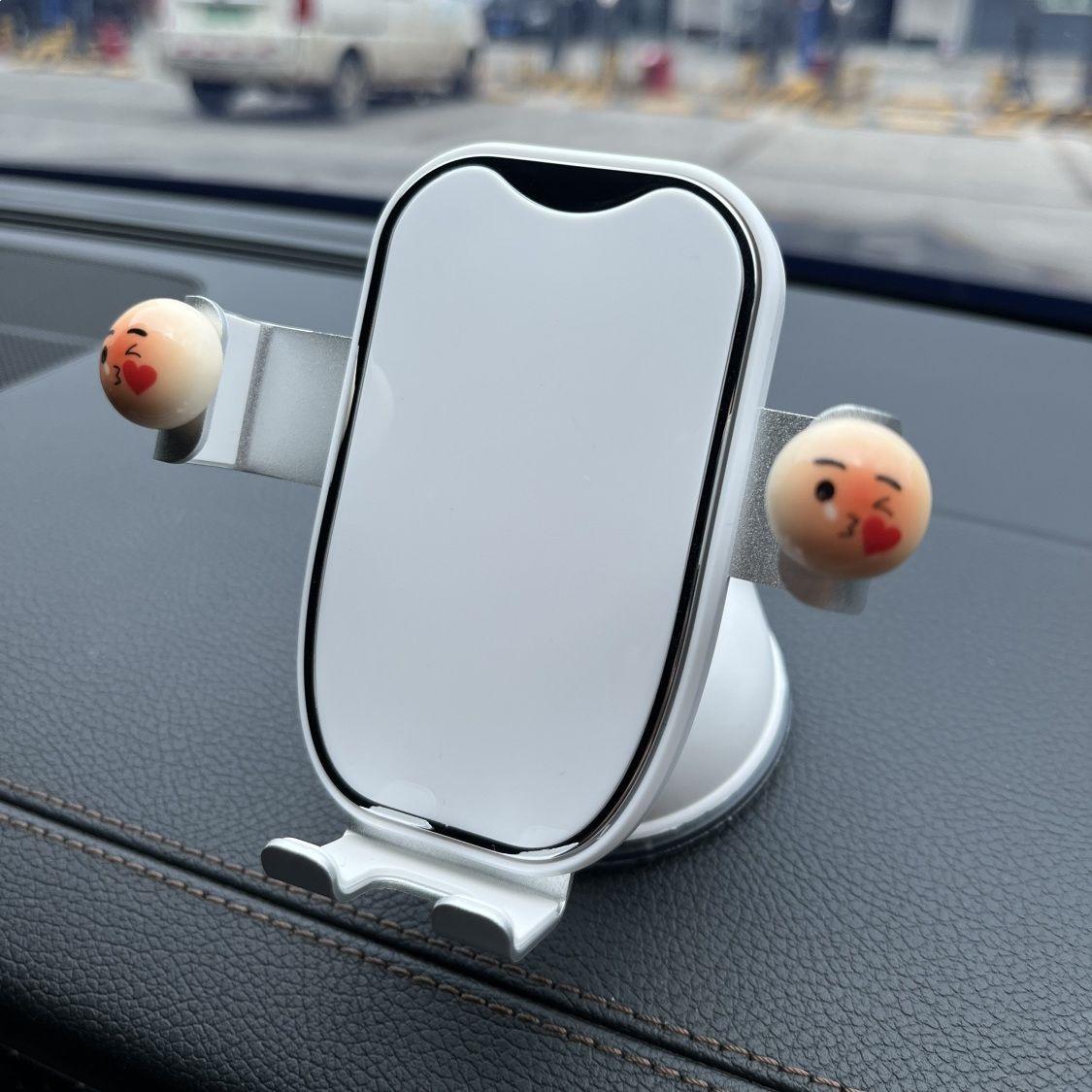 Aluminum Alloy Anti-Shake Car Phone Holder with Strong Suction Cup for Navigation Random Expression Pack