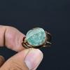Aquamrine Handmade Gemstone Ring, Copper Electroformed Ring Antique Jewelry, Adjustable Ring Engagement Gift