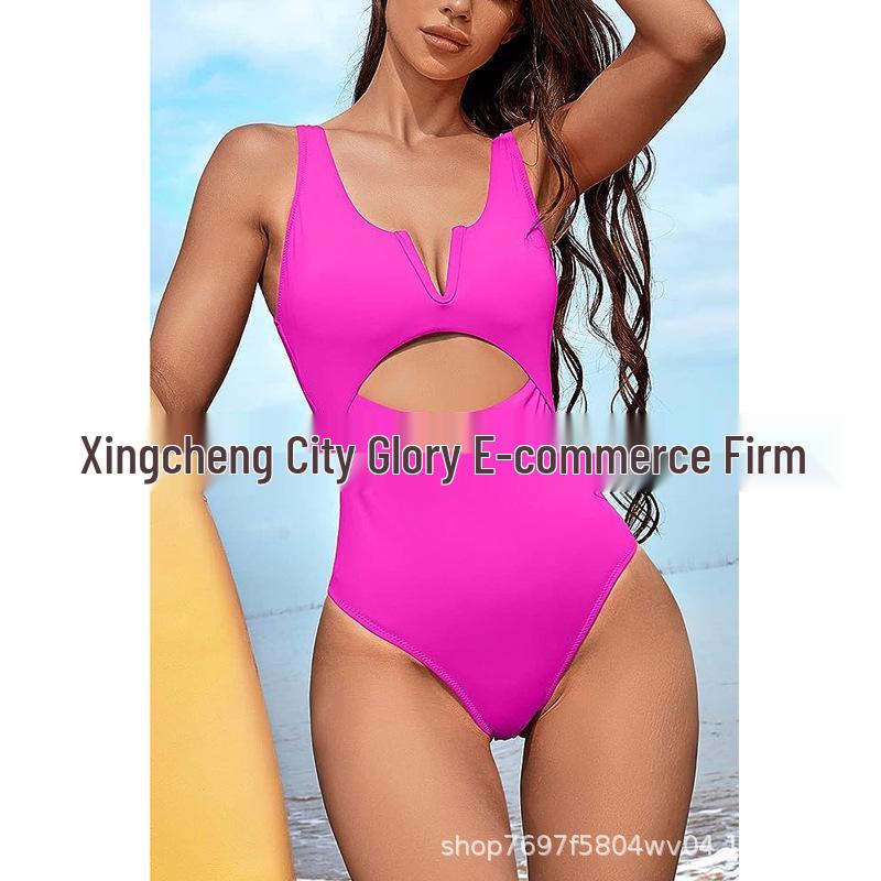 

Женский сексуальный слитный купальник в европейском и американском стиле на бретельках - Легкий, тонкий и дышащий для летнего отдыха на море. Extra Large