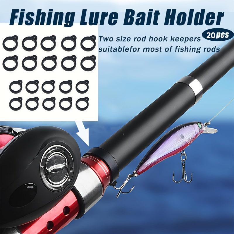 10pcs 2 Sizes Fishing Rod Hook Keeper, Fishing Lure Bait Holder, Elastic Rubber Rings For Worm And Treble Hook, Fishing Tackle