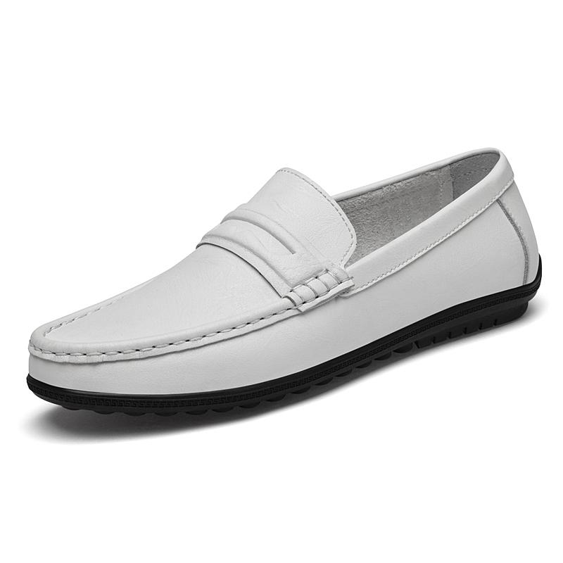 Fashion New Style Men Business Loafers Genuine Leather Slip On Flats Handmade Casual Shoes Formal Wedding Driving Shoes Breath Moccasins