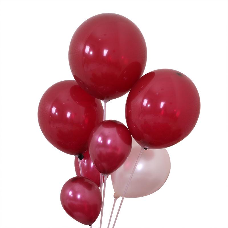 Wine Red Latex Balloons, 12-Inch, 3.2g, for Weddings & Birthdays