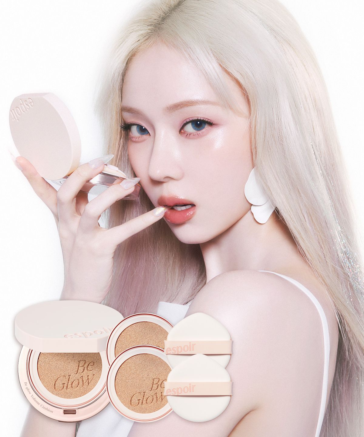 [SET] Be Glow Volume Cushion (Main Product + Refill) + 1 Refill + 2 Be Glow Puffs Shade 23 Beige