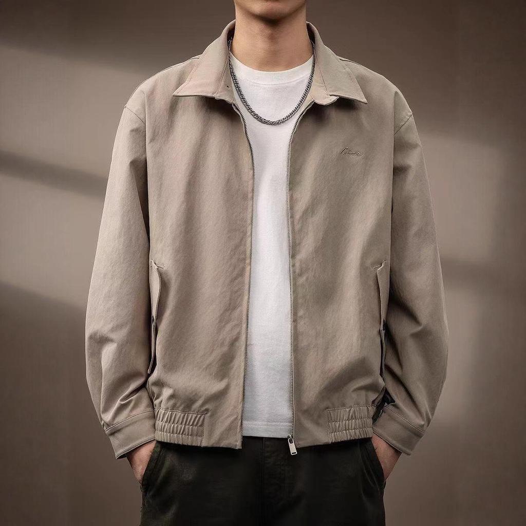 Heren Lente Retro Harrington Jas - Trendy, Losse Pasvorm, Kraag Werkkleding Stijl