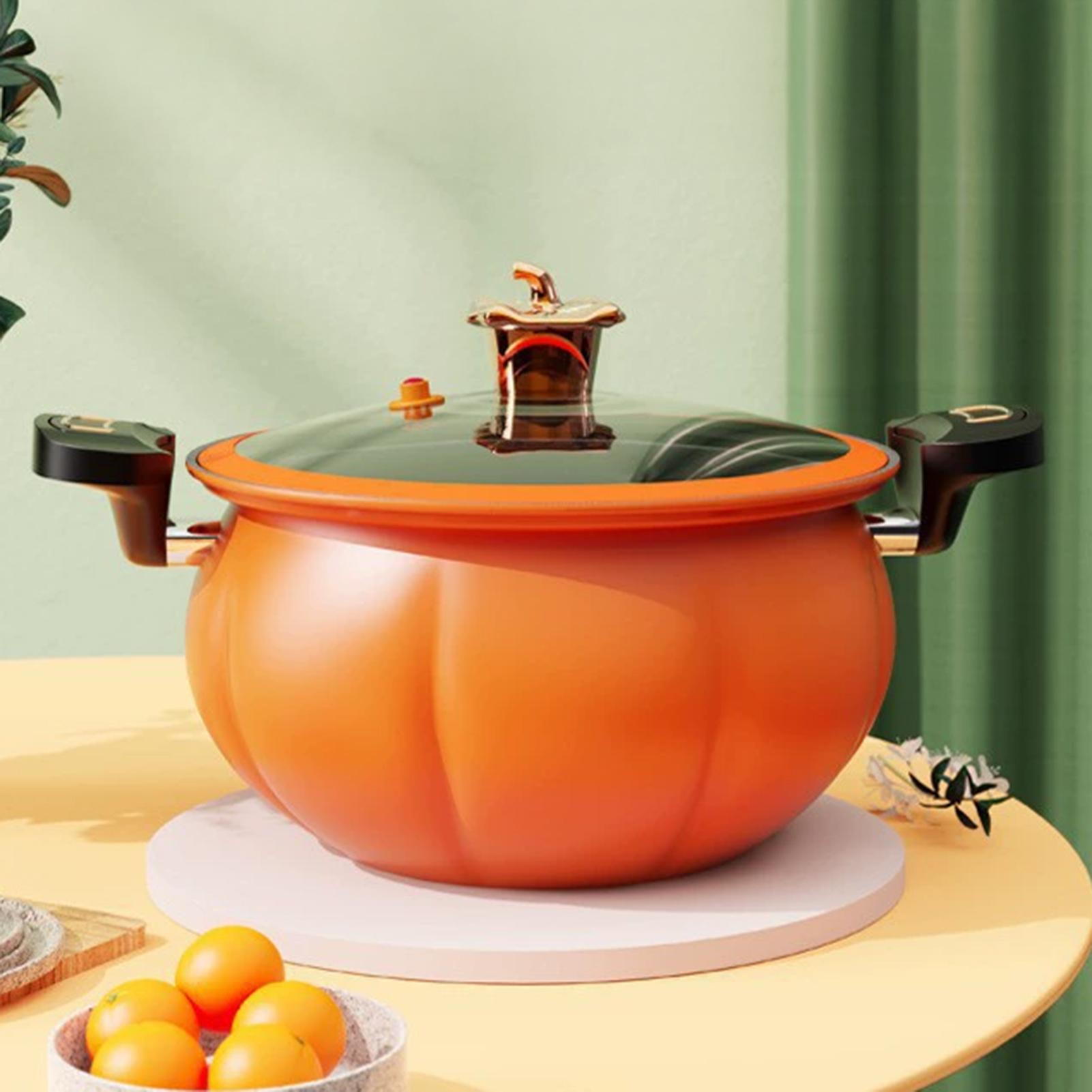 Nonstick Pressure Cooker Pot with Marble Coating Maifanite Light Oil Fume Easy To Clean Cooker Pot For Stoves Open Flames Induction Cookers Orange 8 liters оранжевый