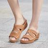 Sommer Damen Keilsandalen Premium Orthopädische Zehensandalen Vintage Anti-Rutsch Leder Lässige Damen Plateau Retro Schuhe Neu