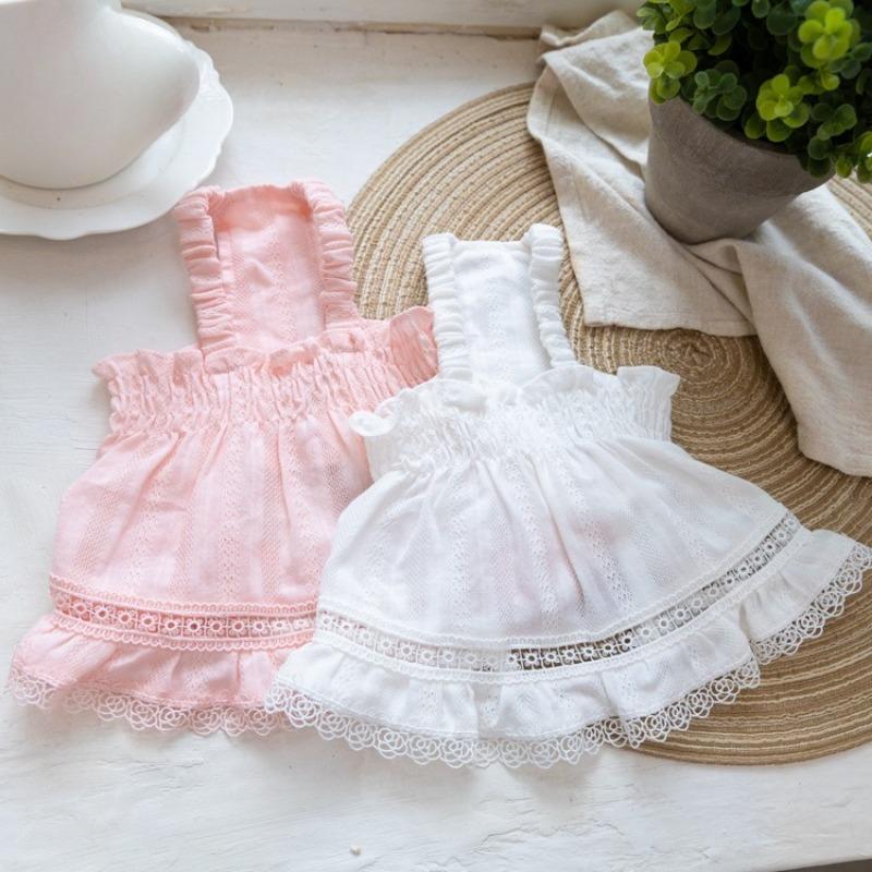 Pet Spring Princess Skirt Lace Strap Skirt Teddy Tank Top Dog Clothes for Small Dogs Puppy Clothes