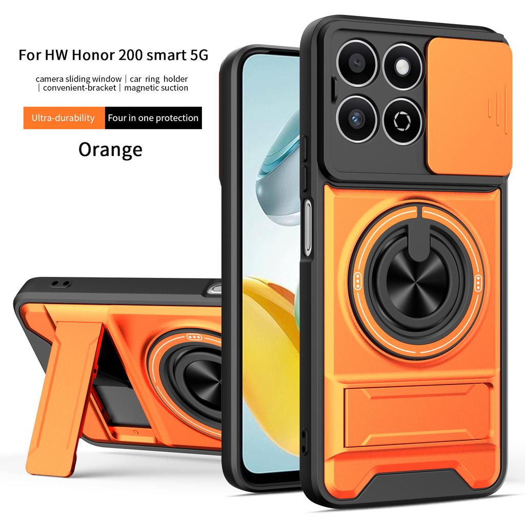 For Honor 200 Smart Case Honor X7C Cover HonorX7c Phone Case Magsafe Magnetic Fold Holder Military Armor Camera Protection Cover