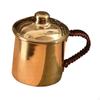 Handmade Copper Water Cup 400ml Mug with Anti Scalding Handle Drinking Cups Thickened Tea