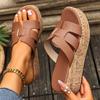 Summer new super high heels slippers women's outer wear muffin thick bottom heightening one-word drag sandals small man