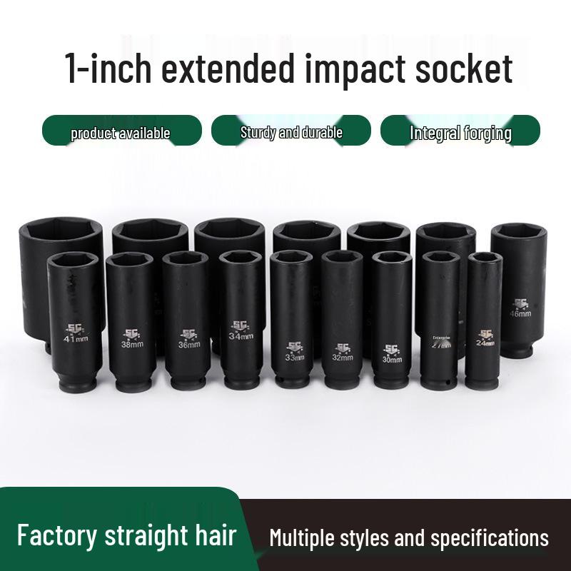 

1 Extra Long Heavy-Duty Air Impact Wrench, 160mm Hex Socket for Tire Repair Impact Wrench Socket 160mm - 24mm