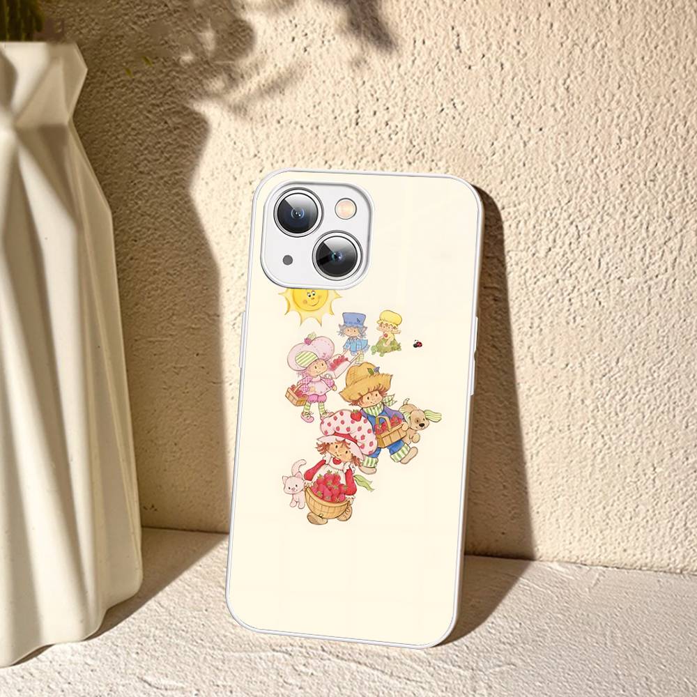 S-Strawberry-shortcake Girl For IPhone 14 13 12 Mini 11 Pro XS Max X XR 14 Plus Tempered Glass Cover