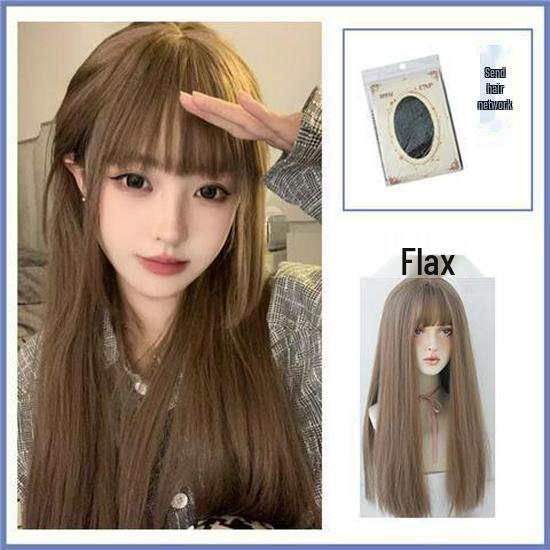 

Koni Парик Женский Длинные Прямые Черные Волосы с Воздушной Челкой для Круглого Лица - Средней Длины, Натуральный Вид Симуляция