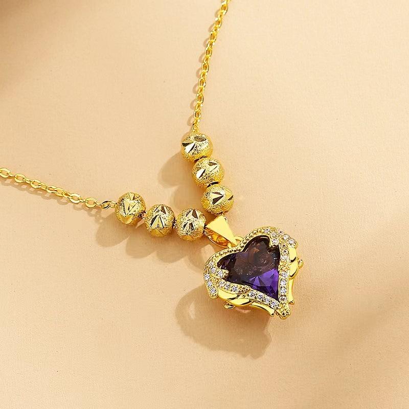 

Ожерелье Love Ocean Heart для женщин, легкая, роскошная, Baita Temperament Love, модная цепочка с бусинами на удачу и бриллиантами на ключицу