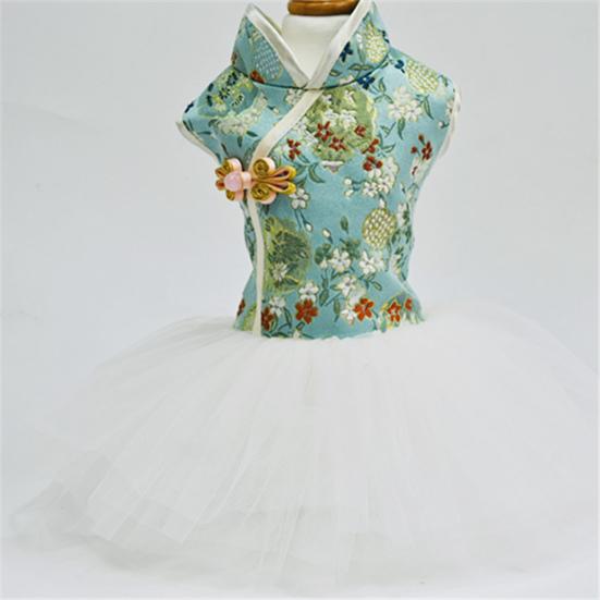 

Pet Tang Suit Chinese Style Dress-up Skin-friendly Pet Dogs Cheongsam Tulle Dress for New Year 2XL червоний