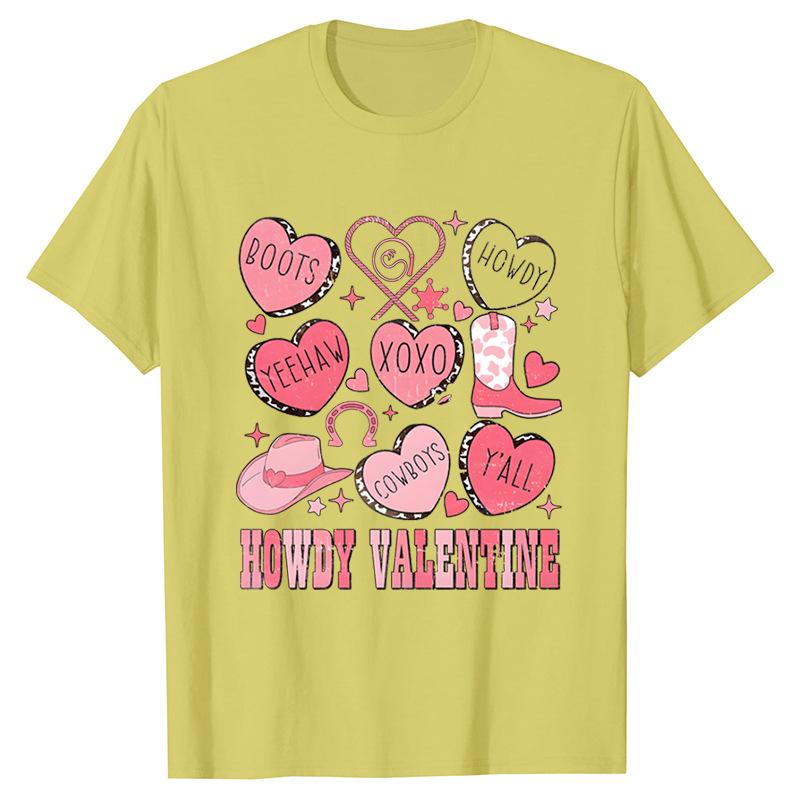 

День святого Валентина Персонализированный принтованный хлопковый повседневный свободный топ для пар High Street Trendy Fashion T-Shirts Womens 3XL